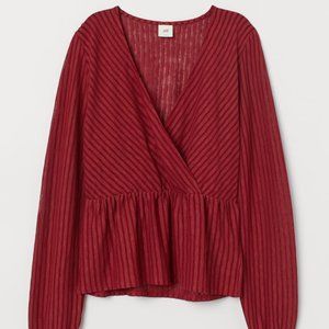 H&M Red Wrapover Top